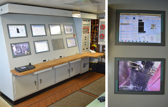 instrumemntation panel showing monitors and data