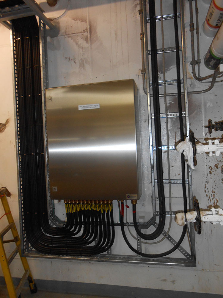 Enclosure mounted in mud pump room